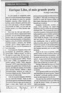 Enrique Lihn, el más grande poeta  [artículo] Hugo Cortés Zúñiga.