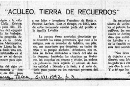 "Aculeo, tierra de recuerdos"  [artículo] Alberto Arraño.