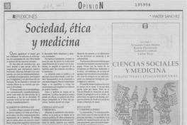 Sociedad, ética y medicina