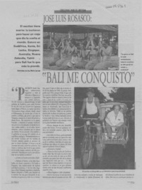 José Luis Rosasco, "Bali me conquistó"  [artículo] Ana María Larraín.