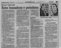 Entre boxeadores y periodistas  [artículo] Verónica Moreno A.