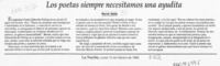 Los poetas siempre necesitamos una ayudita  [artículo] Mauricio Redolés.