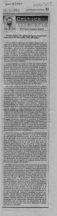 Crítica literaria  [artículo] Carlos Jorquera Alvarez.