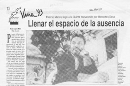 Llenar el espacio de la ausencia  [artículo] María Eugenia Meza.