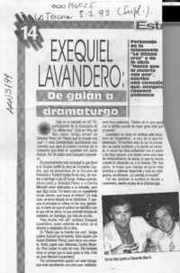 Exequiel Lavandero, de galán a dramaturgo  [artículo].
