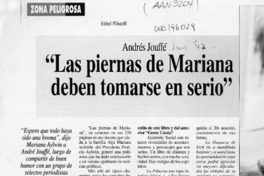 Las piernas de Mariana deben tomarse en serio  [artículo] Ethel Pliscoff.