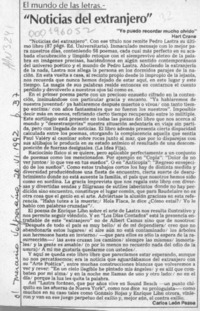 "Noticias del extranjero"  [artículo] Carlos León Pezoa.