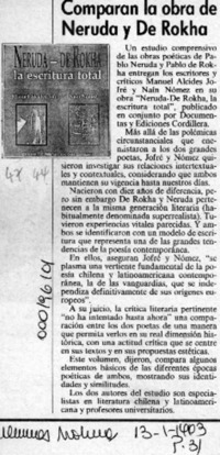 Comparan la obra de Neruda y De Rokha  [artículo].