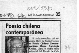 Poesía chilena contemporánea  [artículo] Hugo Montes Brunet.