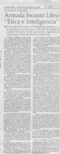 Armada incautó libro "Etica e Inteligencia"