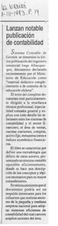 Lanzan notable publicación de contabilidad  [artículo].