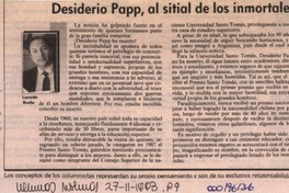 Desiderio Papp, al sitial de los inmortales  [artículo] Gerardo Rocha.