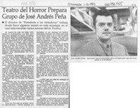 Teatro del horror prepara grupo de José Andrés Peña  [artículo].
