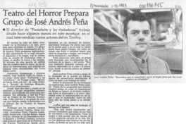 Teatro del horror prepara grupo de José Andrés Peña  [artículo].