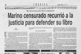 Marino censurado recurrió a la justicia para defender su libro
