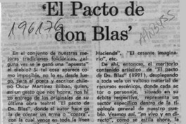 "El pacto de don Blas"  [artículo] Miguel Angel Díaz.
