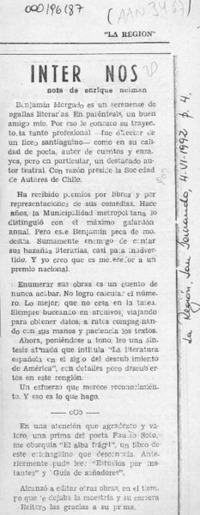 Inter Nos  [artículo] Enrique Neiman.