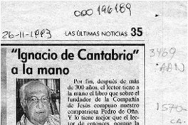 "Ignacio de Cantabria" a la mano