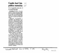 Camilo José Cela publica memorias  [artículo].