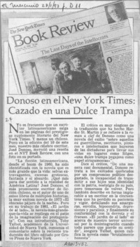 Donoso en el New York Times, cazado en una dulce trampa  [artículo].