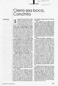 Cierra esa boca, Conchita  [artículo] Juan Andrés Piña.