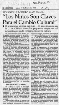 "Los Niños son claves para el cambio cultural"  [artículo].