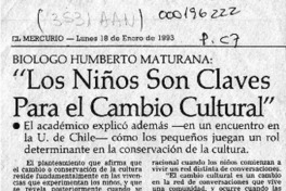 "Los Niños son claves para el cambio cultural"  [artículo].