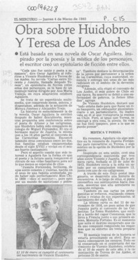 Obra sobre Huidobro y Teresa de los Andes