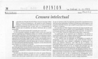 Censura intelectual  [artículo].
