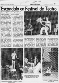 Escándalo en festival de teatro  [artículo].