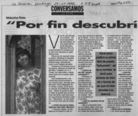 "Por fin descubrí quién soy"  [artículo] Mónica Rojas R.