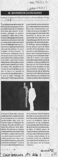 El Sentido de lo humano  [artículo].