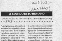 El Sentido de lo humano  [artículo].