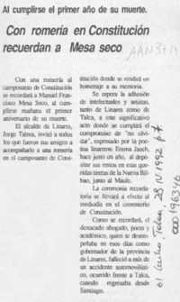 Con romería en Constitución recuerdan a Mesa Seco  [artículo].