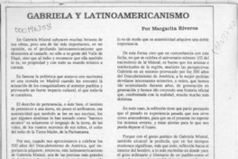 Gabriela y latinoamericanismo  [artículo] Margarita Riveros.