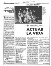 Actuar la vida  [artículo] Juan Antonio Muñoz H.