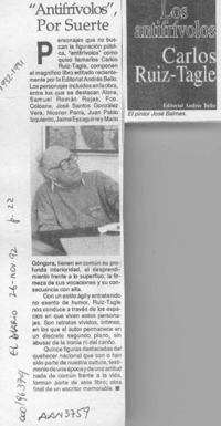 "Antifrívolos", por suerte  [artículo].