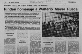 Rinden homenaje a Walterio Meyer Rusca  [artículo] Eugenio Calcagno F.