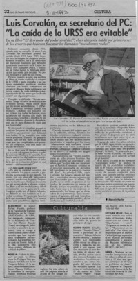 Luis Corvalán, ex secretario del PC, "La caída de la URSS era evitable"  [artículo] Marcela Aguilar.