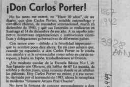 Don Carlos Porter!  [artículo] Juan Rubén Valenzuela.