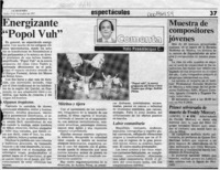 Energizante "Popol Vuh"  [artículo] Italo Passalacqua C.