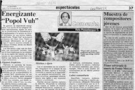 Energizante "Popol Vuh"  [artículo] Italo Passalacqua C.