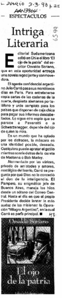 Intriga literaria  [artículo].