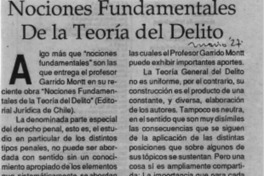 Nociones fundamentales de la teoría del delito  [artículo] Francisco Javier Feres N.