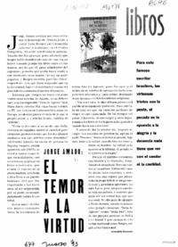 El temor a la virtud  [artículo] Graciela Romero.