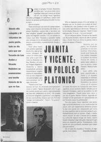 Juanita y Vicente, un pololeo platónico