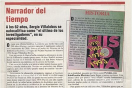 Narrador del tiempo  [artículo] Francisca de la Barra [y] José Carlos Pérez.