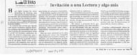 Invitación a una lectura y algo más  [artículo] Francisco J. Alcalde P.
