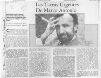 Las tareas urgentes de Marco Antonio  [artículo] Marco Antonio de la Parra.