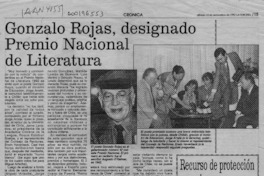 Gonzalo Rojas, designado Premio Nacional de Literatura  [artículo].
